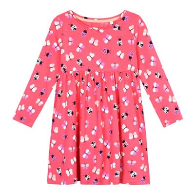 bluezoo Girls' pink ladybird print dress